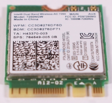 555-BBEH for DELL Intel Dual Band Wireless-AC 7260 @ 5GHz + Bluetooth 4.0